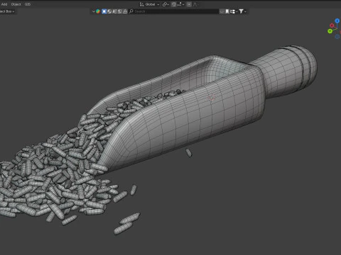 Raw white rice scoop 3D Model
