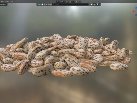 Tas de haricots romains Modèle 3D