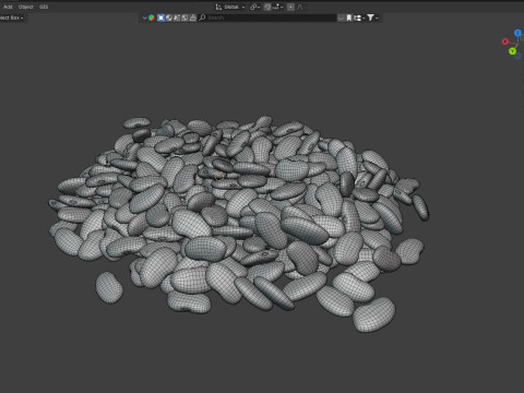 Roman beans pile 3D Модель