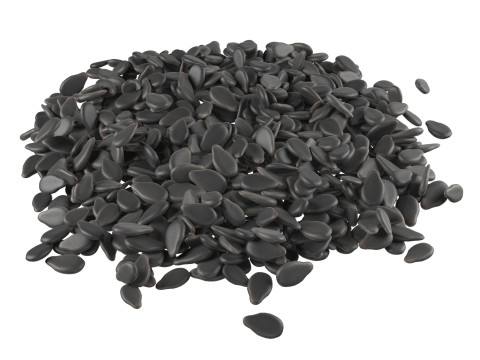 Sesame seed black pile 3D Model