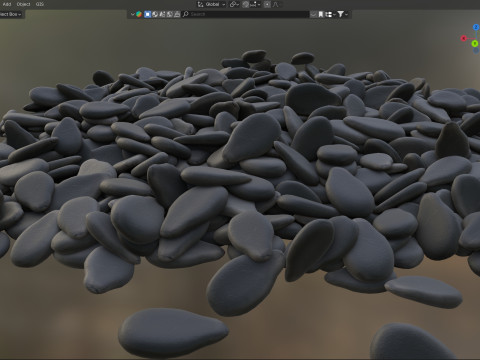 Sesame seed black pile 3D Model