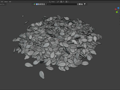 Sesame seed black pile 3D Model