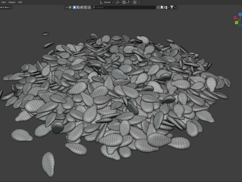 Sesame seed white pile 3D 模型