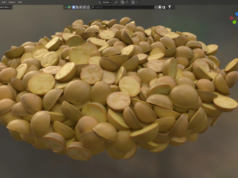 Dzielona miska na fasolę Mung Model 3D