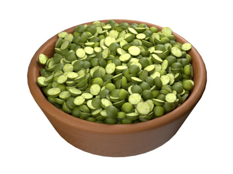 Taz&oacute;n de guisantes partidos Modelo 3D