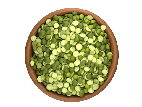 Taz&oacute;n de guisantes partidos Modelo 3D