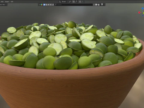 Taz&oacute;n de guisantes partidos Modelo 3D