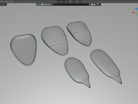 Striped sunflower seeds 3D Modell