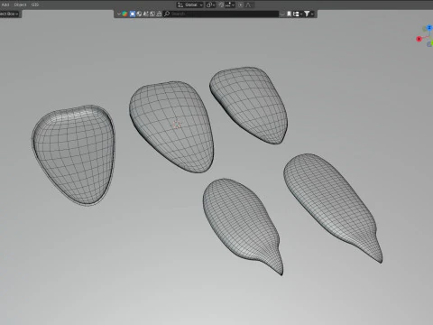 Striped sunflower seeds 3D Model