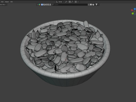 Sunflower seed bowl 3D 모델