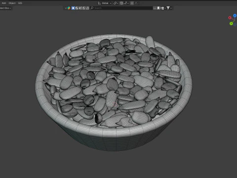 Sunflower seed bowl 3D Model