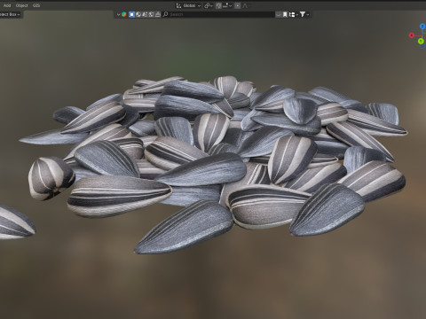Sunflower seed pile v2 3D Model