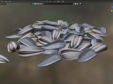 Sunflower seed pile v2 3D Model