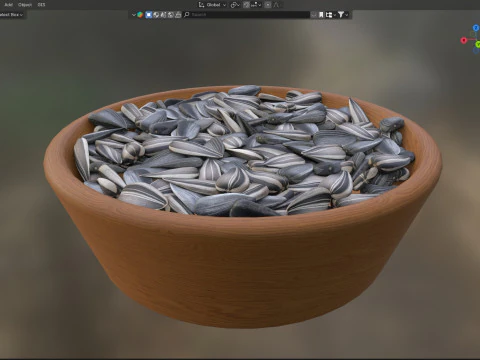 Tigela de sementes de girassol v2 Modelo 3D