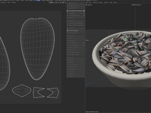 Tigela de sementes de girassol v2 Modelo 3D