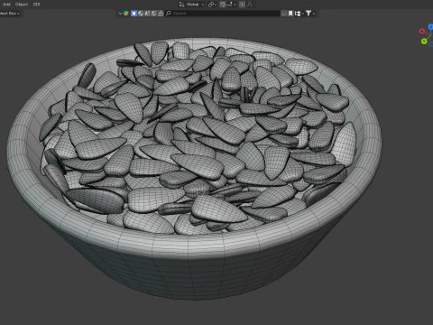 Tigela de sementes de girassol v2 Modelo 3D