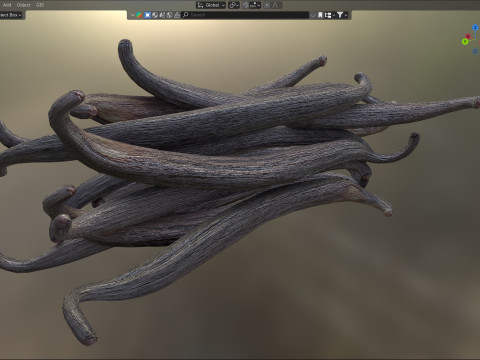 Vanilla Sticks Bunch pile 3D Модель