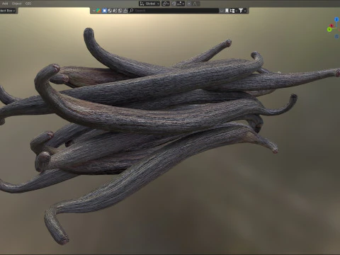Vanilla Sticks Bunch pile 3D Model