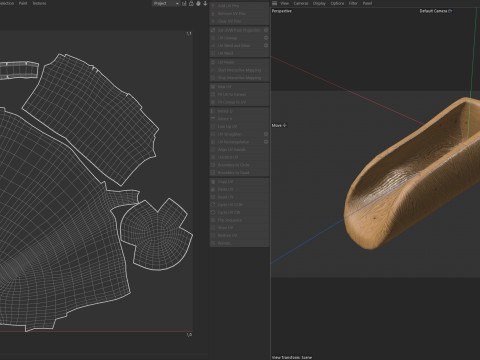 Wooden scoop 3D-Modell