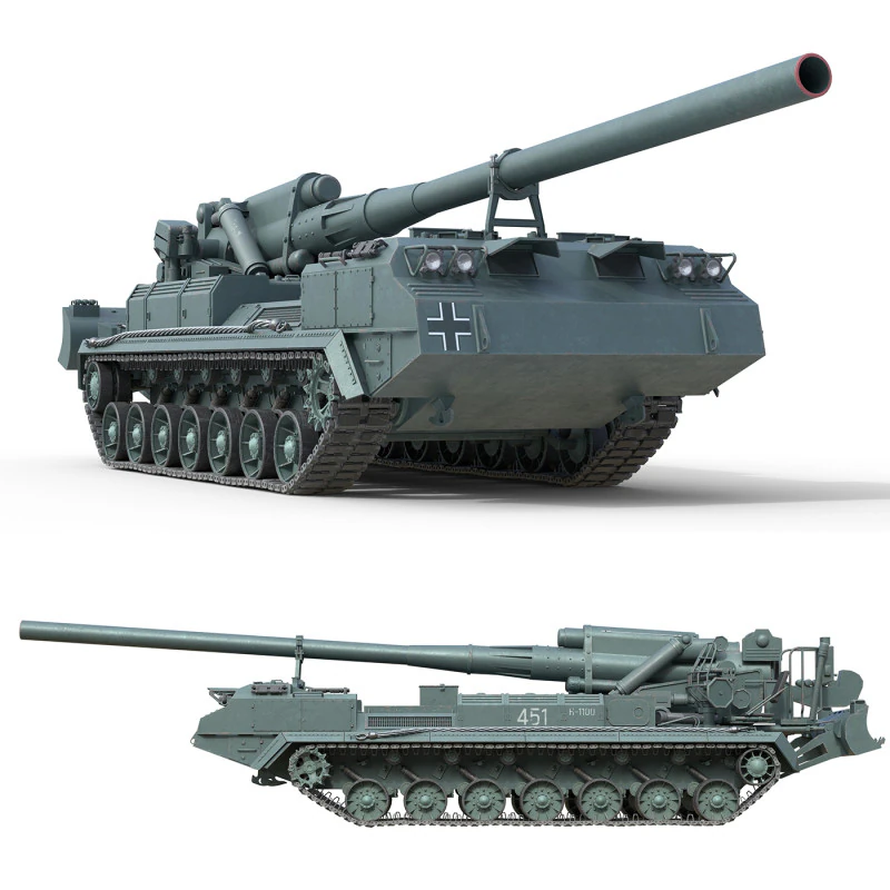 2S7 Pion Self Propelled Heavy Artillery 3D Model .c4d .max .obj .3ds .fbx .stl .blend 