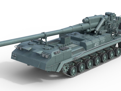 2S7 Pion Self Propelled Heavy Artillery 3D 모델