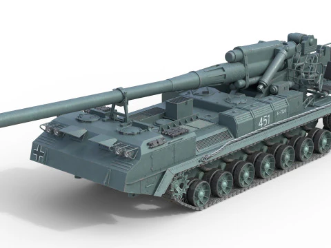2S7 Pion Self Propelled Heavy Artillery 3D Model