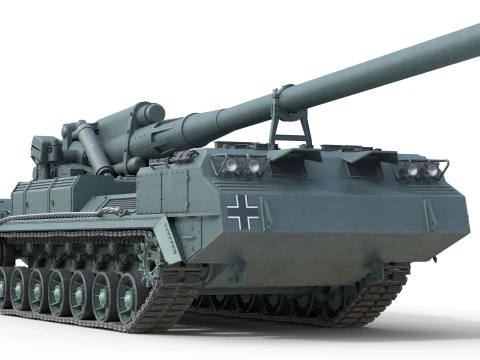 2S7 Pion Self Propelled Heavy Artillery 3D Model