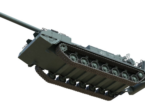2S7 Pion Self Propelled Heavy Artillery 3D 모델