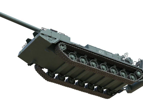 2S7 Pion Self Propelled Heavy Artillery 3D Model
