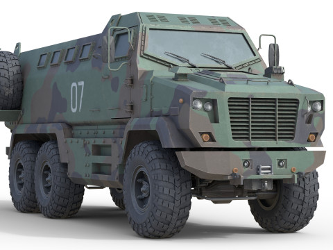 Kraz Shrek Military Vehicle 3D Модель