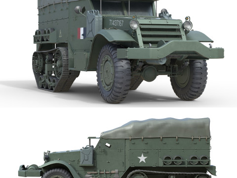 M5 Half Track Carrier 3D Model