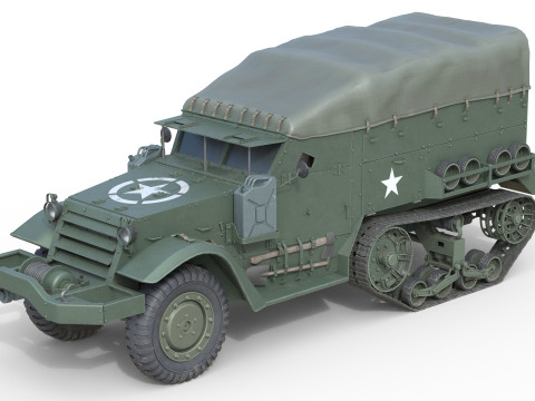 M5 Half Track Carrier 3D Модель