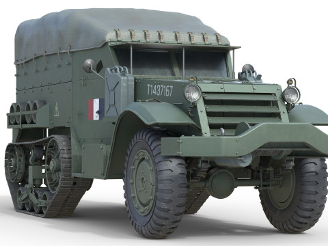M5 Half Track Carrier 3D Модель