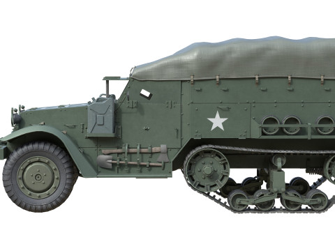 M5 Half Track Carrier 3D Модель