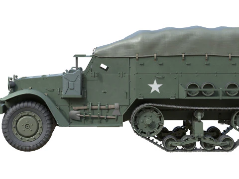 M5 Half Track Carrier 3D Model