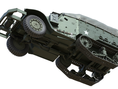 M5 Half Track Carrier 3D Модель