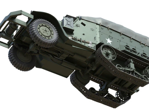 M5 Half Track Carrier 3D Model