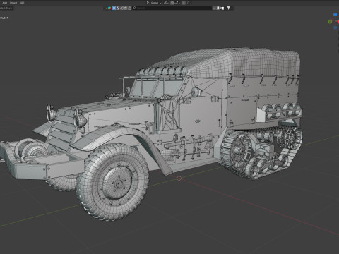 M5 Half Track Carrier 3D Модель