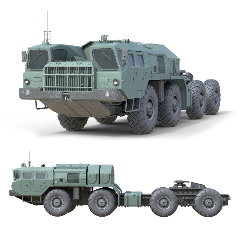 MAZ 74106 Semi Trailer 3D Model .c4d .max .obj .3ds .fbx .stl .blend