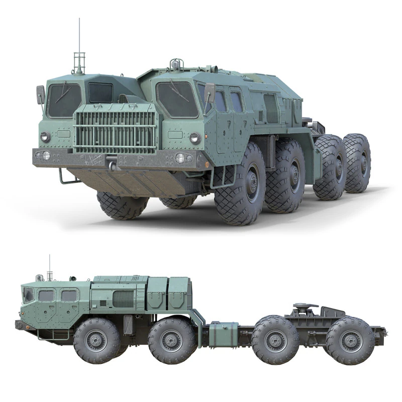 MAZ 74106 Semi Trailer 3D Model .c4d .max .obj .3ds .fbx .stl .blend
