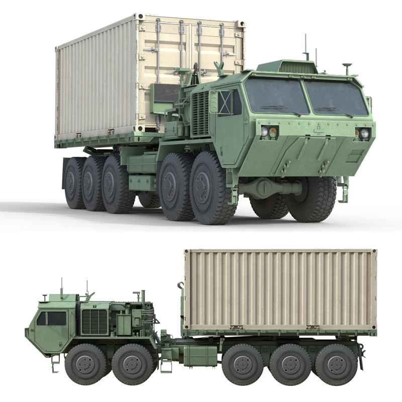 Oshkosh PLS A1 M1074A1 Contianer Truck Model 3D .c4d .max .obj .3ds .fbx .stl .blend