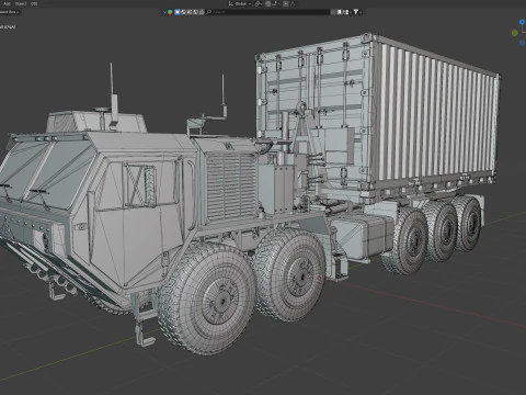 Camion portacontainer Oshkosh PLS A1 M1074A1 Modello 3D