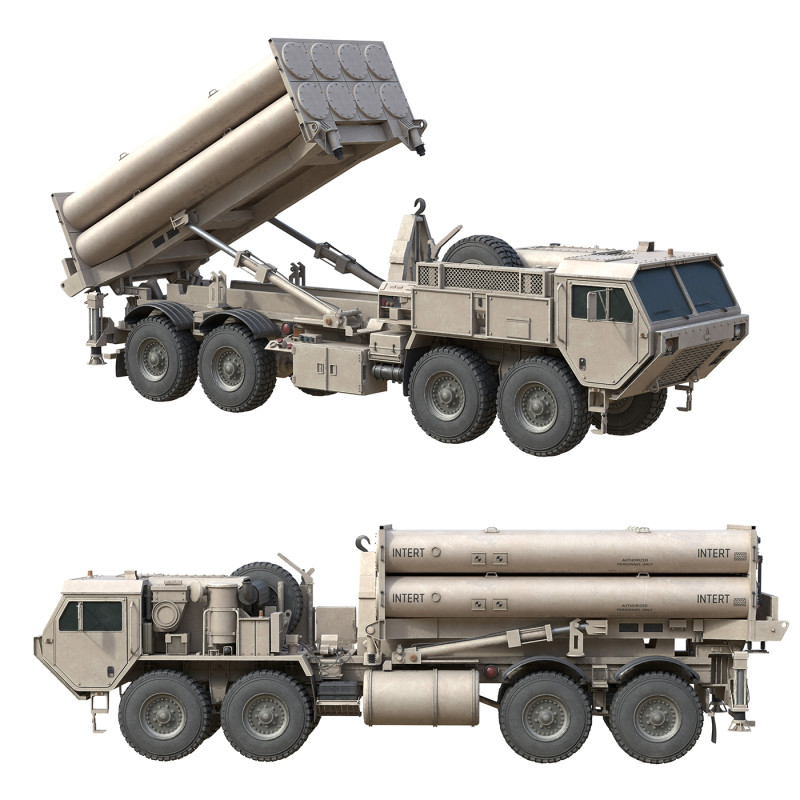 Terminal High Altitude Area Defense THAAD 3D Модель .c4d .max .obj .3ds .fbx .stl .blend