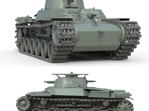 Type 97 Chi-Ha medium tank 3D Model