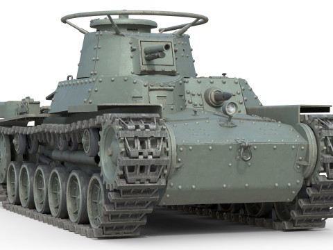 Type 97 Chi-Ha medium tank Modello 3D