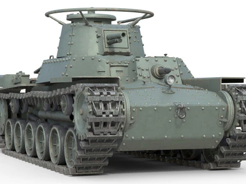 Type 97 Chi-Ha medium tank 3D Model