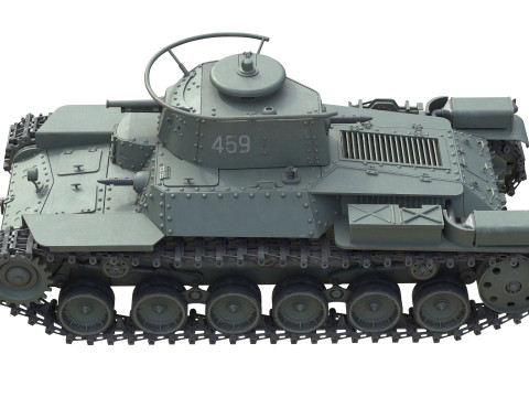 Type 97 Chi-Ha medium tank Modello 3D