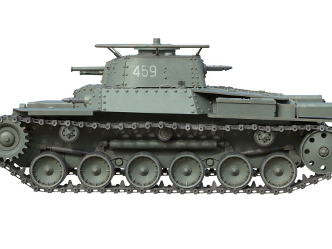 Type 97 Chi-Ha medium tank Modello 3D