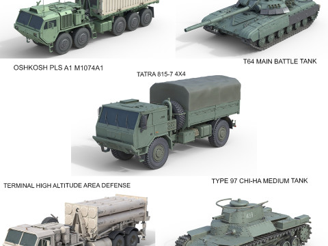 5 Military Vehicles Collection V32 Modèle 3D