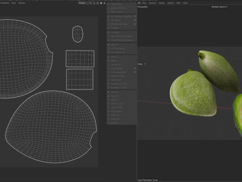 Almond green set 3D Model